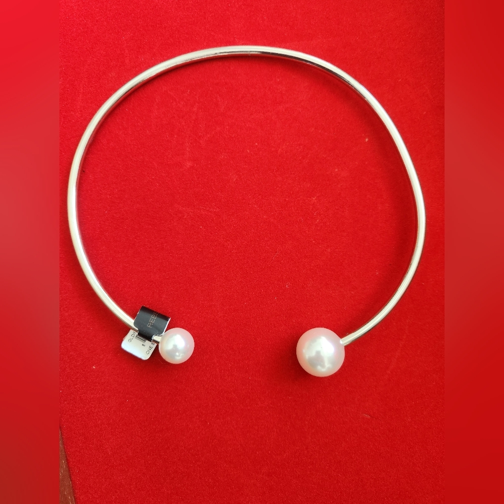Rebecca Minkoff silver and pearl beaded necklace